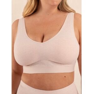 Truekind Women's Heather Rose Tan Comfort Cotton Bralette Size XL